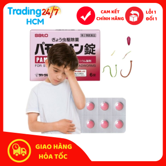 Thuốc tẩy giun Pamoxan Sato vỉ 6 viên nội địa Nhật Bản