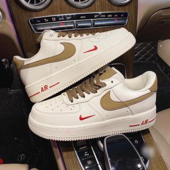 Giày thể thao nike  AF1 vệt nâu, Giày sneaker air force 1 low khâu độn đế 4cm full box