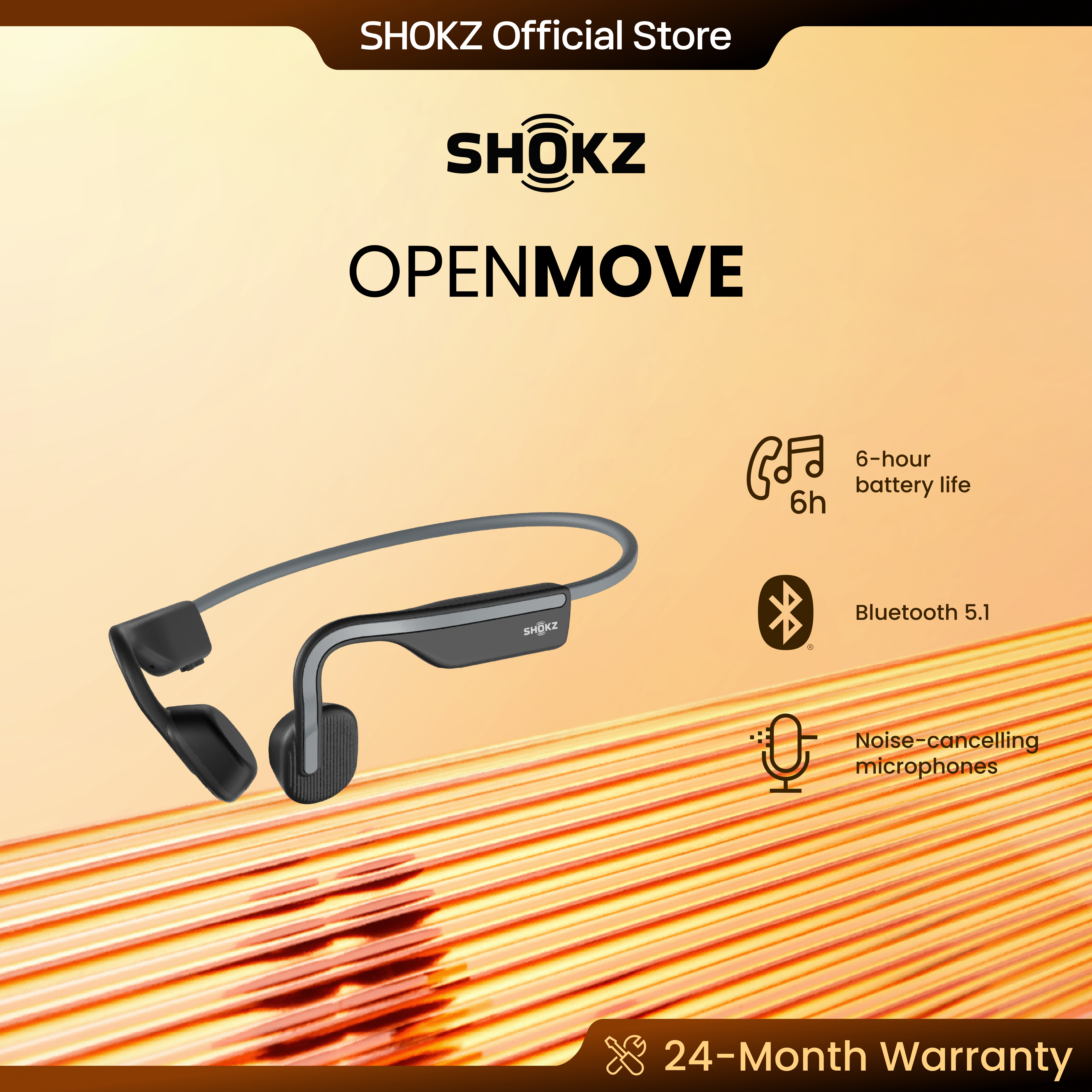 [SG Local Shipping]Shokz OpenMove S661, [2-year warranty]Bluetooth Wireless Bone Conduction Wireless Sports Headphones, Sweat Resistant Workout