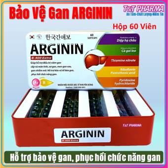 Viên Uống Giải Độc Mát Gan Arginin B-400 extra- giải độc gan, hạ men gan-Hộp sắt 60 viên - T&T Pharma