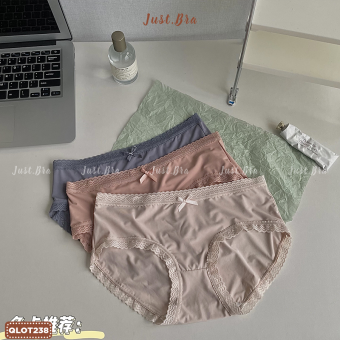 Set 3 quần lót nữ Just Bra chất ren su lạnh, kháng khuẩn, không lộ viền quần SET_QLOT238