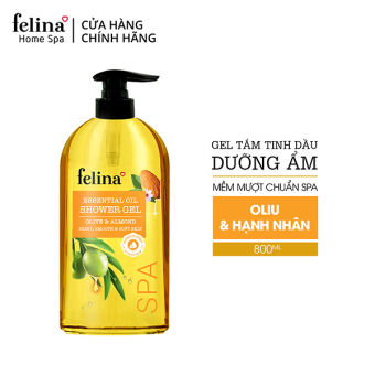 Sữa Tắm dưỡng ẩm Felina tinh dầu Oliu dưỡng da mịn màng 800ml dạng gel (Mùi ngẫu nhiên)