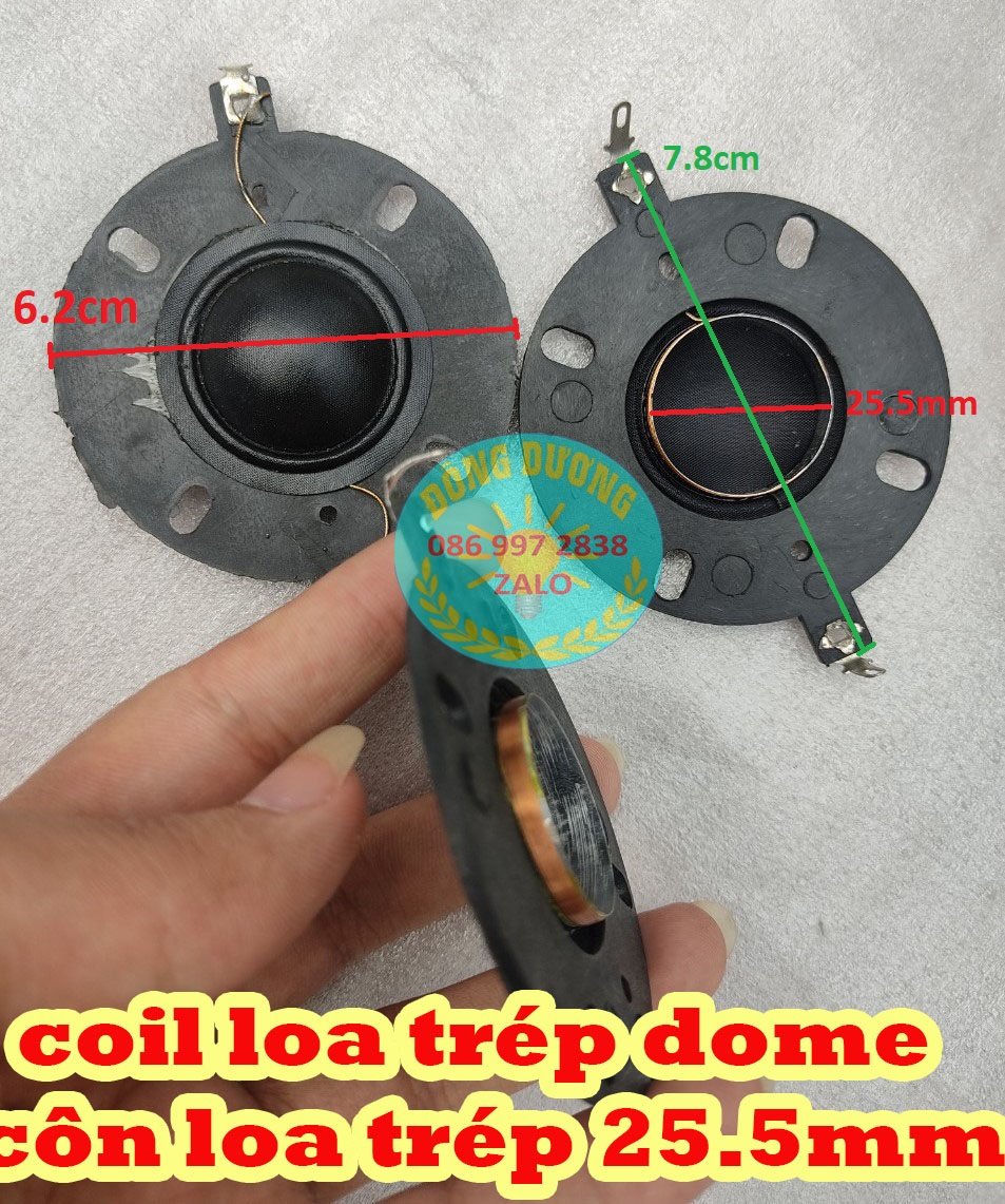 CÔN LOA TRÉP ĐÔM 25.5MM CÀNG TO - MÀNG LỤA - DÂY ĐỒNG - TRÉP MỀM KHÔNG CHÓI