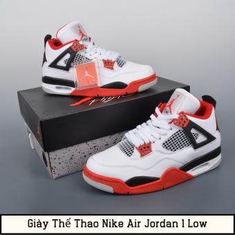 Giày NIKE Air Jordan 4 Fire Red - Sneaker Thể Thao Nam/Nữ x Tặng Vớ NIKE Chính Hãng
