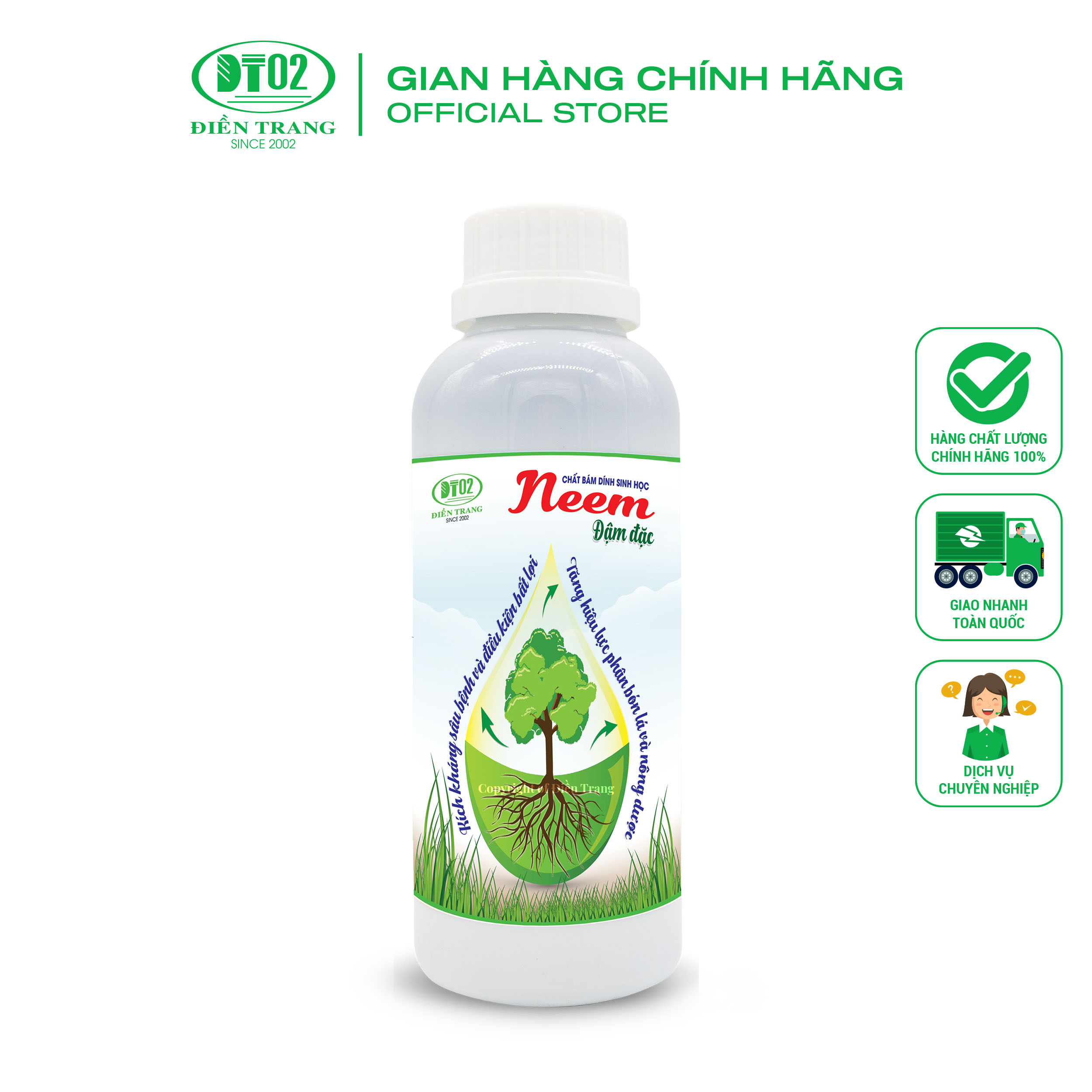 NEEM - Chất bám dính sinh học,kiểm soát tuyến trùng,tăng sức đề kháng nấm