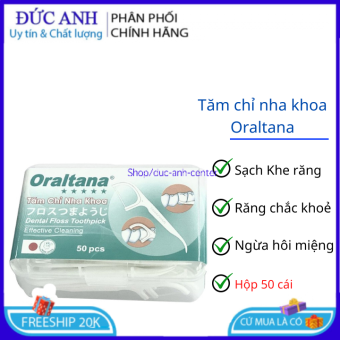 Tăm chỉ nha khoa Oraltana tiệt trùng chính hãng – Hộp 50 cái xuất Nhật Bản made in Việt Nam