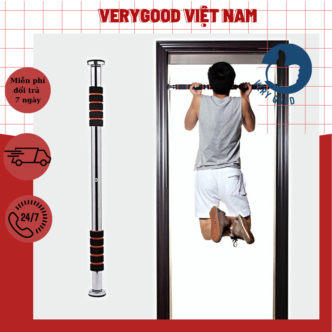 Xà đơn treo tường gắn cửa nhiều cỡ từ 60-150cm không bắt vít verygood viet nam phù hợp tập gym thể thao tại nhà tăng cơ bắp - xà đơn gắn tường - gậy hít xà đơn - xà đon treo tường - xa don treo tuong