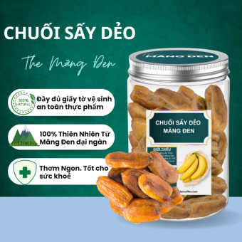 Chuối Sấy Dẻo Không Đường The Măng Đen 250g Đặc Sản Măng Đen Kon Tum