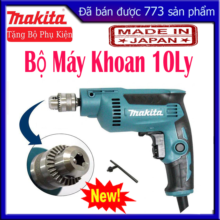 Máy khoan makita 10 ly - khoan cầm tay ruột đồng dây dài - máy khoan cầm tay giá rẻ HÀNG SỈ 24H