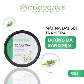 Mặt Nạ Đất Sét Tràm Trà Milaganics Giảm Mụn & Làm Khô Vết Nhân Mụn Từ Tinh Dầu Tràm Trà Đất Sét 60Gr (Hũ)