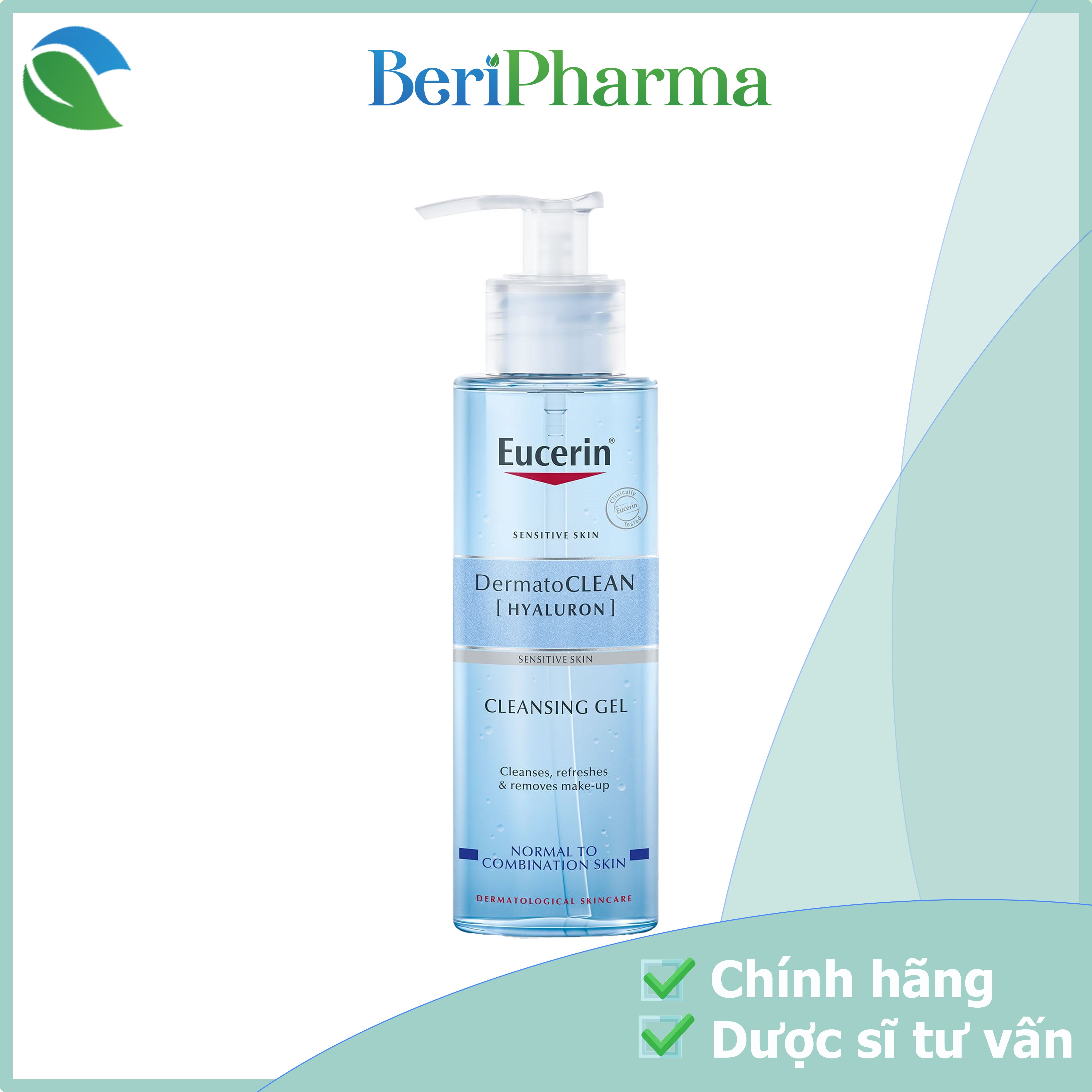 Eucerin sữa rửa mặt cho da nhạy cảm dermato clean gel 200ml
