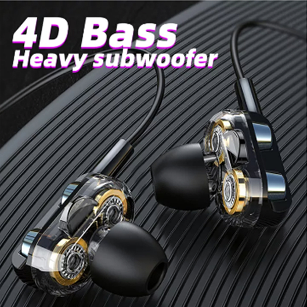 headset 4d bass double speaker stereo 3.5 mm wired headphone