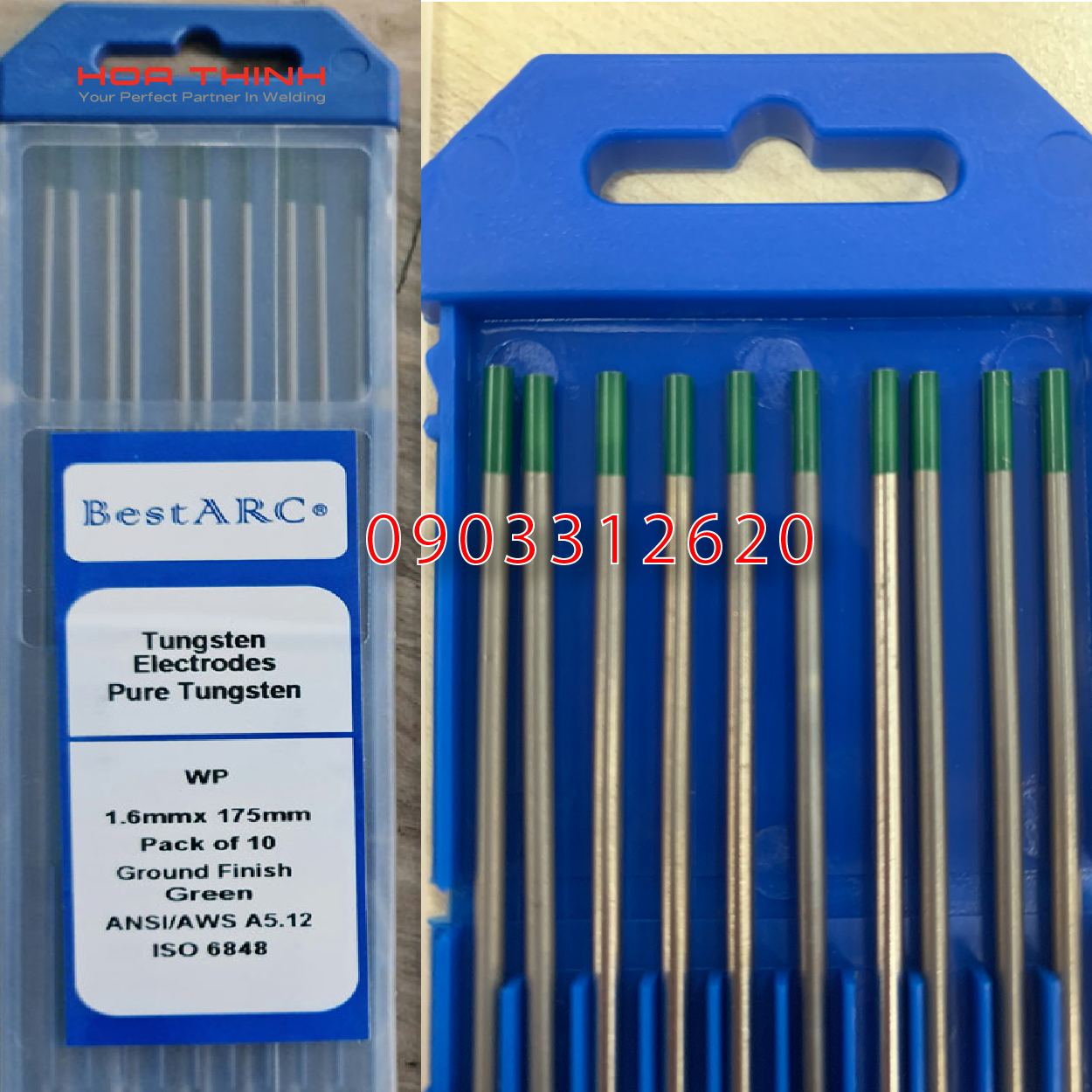 Phụ tùng hàn tig tq - kim hàn wp-20 ø 1.6 x 175mm, ground finish al