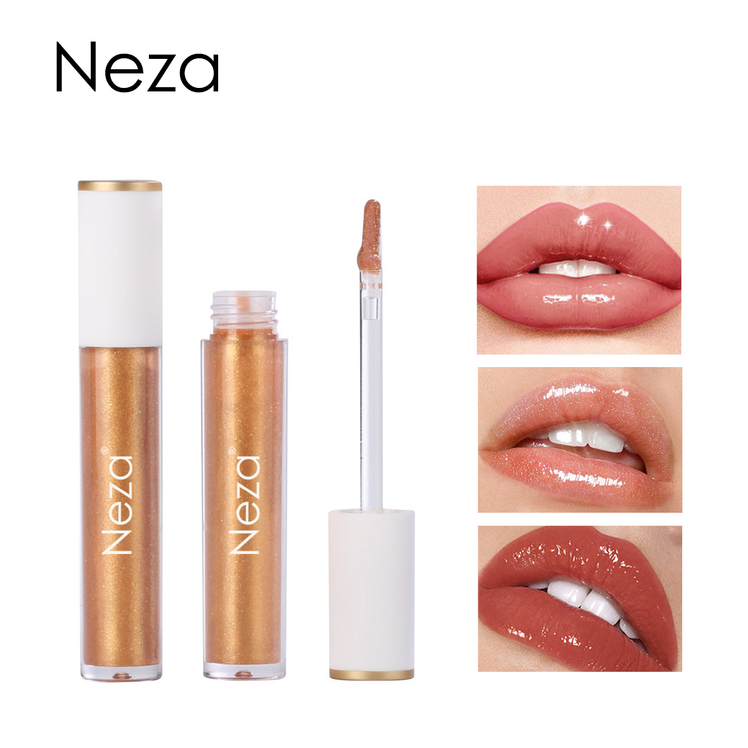 Gambar Neza Mirror Lip Gloss Long Lasting Lipstick Moisturizing Plumping Discoloration Flickering Color Shimmer Jelly Lip Tint
