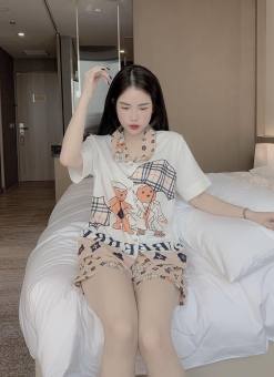Đồ bộ nữ Pijama quần lửng mùa hè cho nữ, mẫu đồ ngủ lụa cao cấp lụa thoáng mát, 40-65kg mặc ở nhà, đi dạo đều được - huyen_fashion99