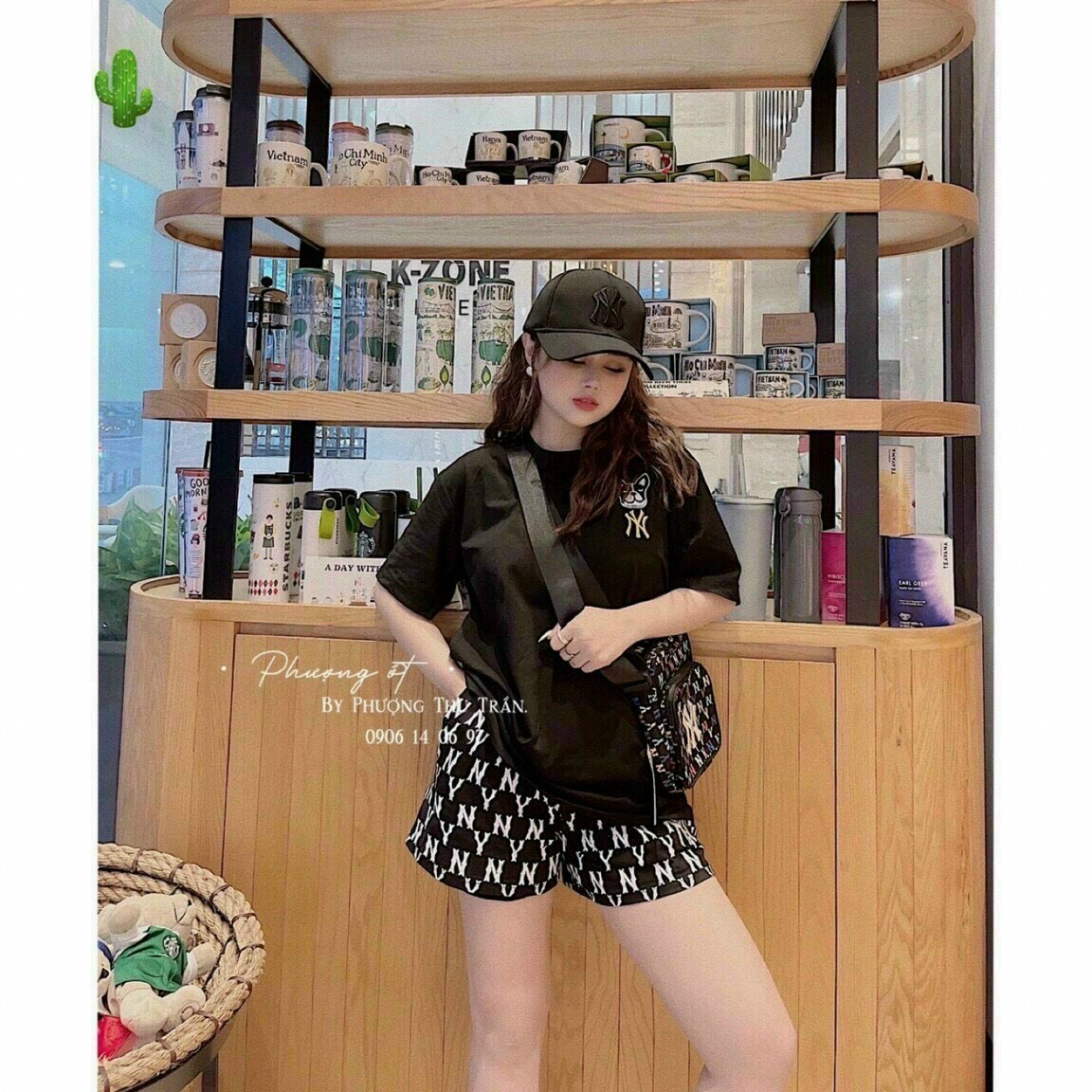 Sét đồ bộ logo ny cao cấp kiểu mới chất cotton thể thao pk06 a&bstore
