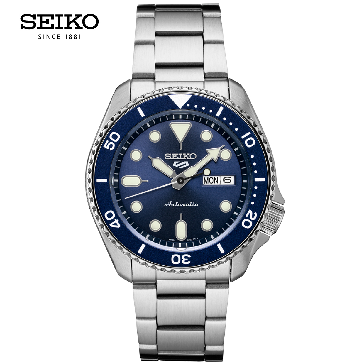 Đồng hồ Nam Seiko 5 Sports, máy cơ tự động, chống nước 100M, dây thép không gỉ, kính cứng Hardlex, size 42.5mm SRPD51K1