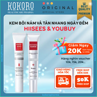 Combo Kem Nám Tàn Nhang Hiisees &YouBuy - Kem Ngày Đêm Giảm Nám, Dưỡng Ẩm Trắng Da, Mờ Thâm Nám, Tàn Nhang Hiệu Quả