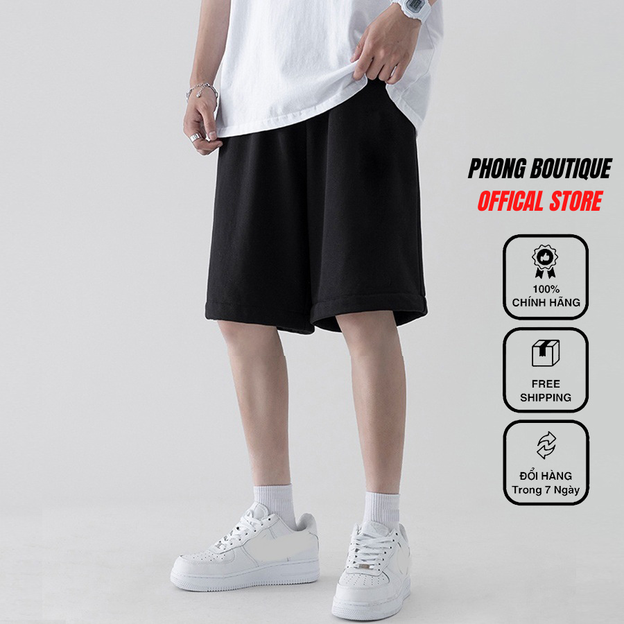 Quần Short Đùi Trơn unisex Phong Boutique thể thao basic nam nữ oversize phong cách đường phố Hàn Quốc Ulzzang.