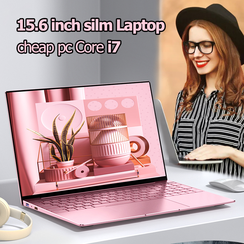 (2024 New Intel Core i7 pink Notebook)laptop giá rẻ pc gaming full RAM 16GB SSD 512GB Lightweight Portable Laptop máy tính xách tay 15.6-inch Office Business Student Portable Game This Girl Model is Suitable for Asus Mouse