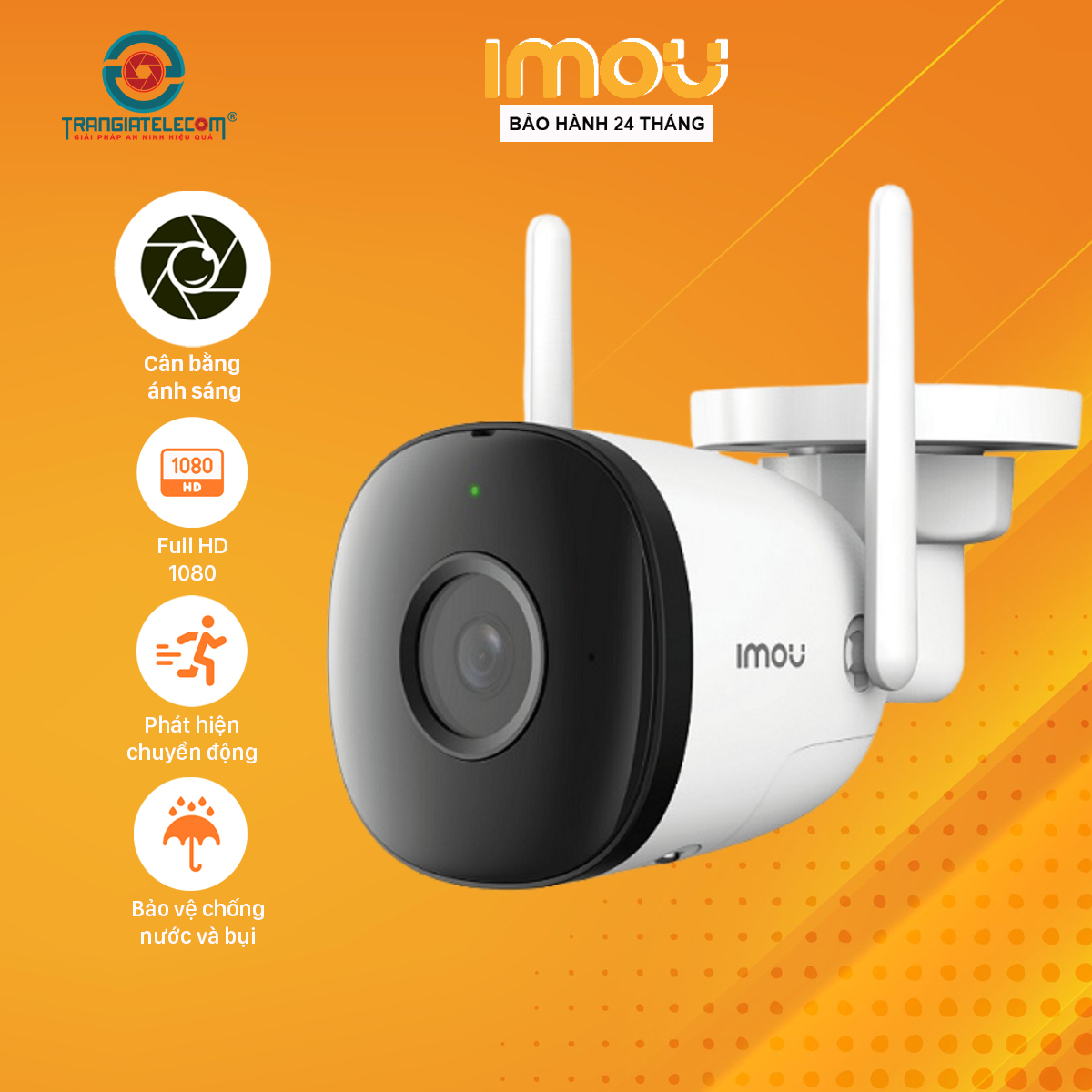 Camera ngoài trời imou f22p, f22fp chống nước, phát hiện chuyển động - trangiatelecom