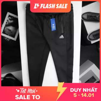 Quần dài thể thao nam nữ ống suông vải poly dày dặn