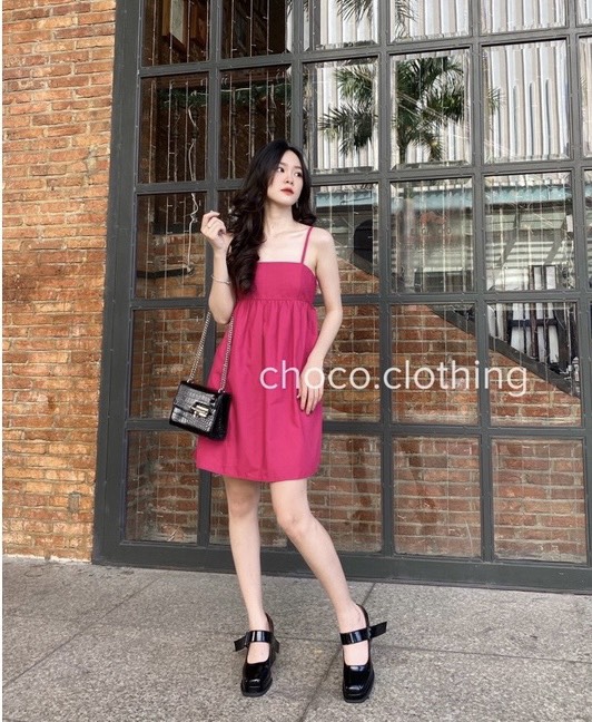 Váy 2 dây babydoll cúp ngực dáng ngắn, đầm nữ 2 dây nhiều màu sang chảnh
