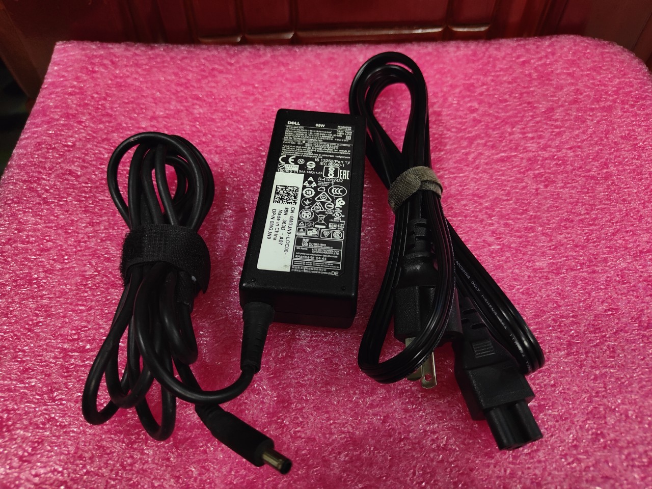 Sạc laptop dell đầu kim nhỏ 19.5v-3.34a zin bóc máy - full cáp nguồn