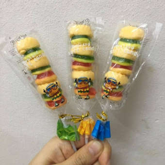 Combo 10 cây kẹo dẻo Trái cây ( humberger ) xiên que