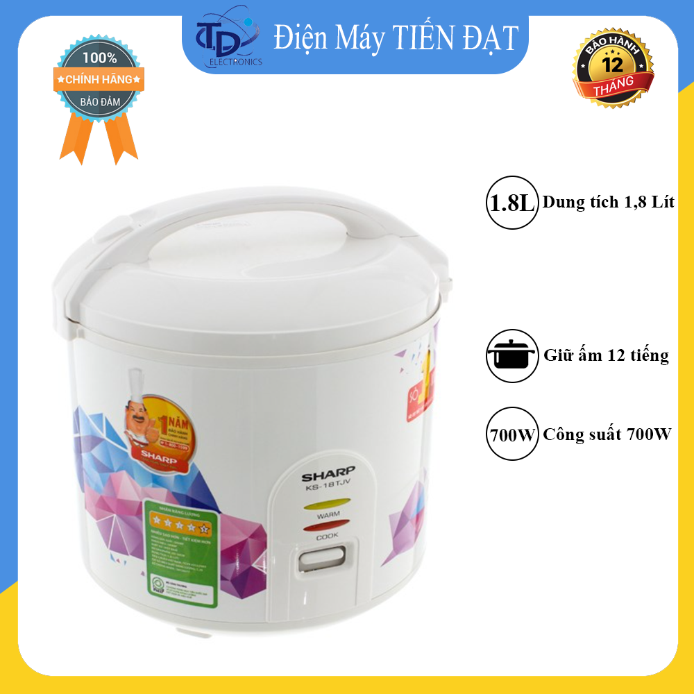 Nồi cơm điện Sharp 1.8 lít KS-18TJV ( Hàng trưng bày )