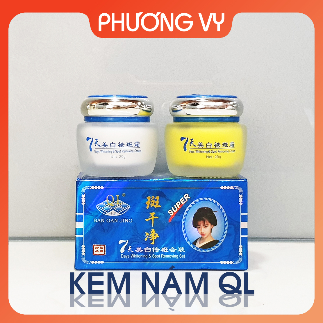 [CHÍNH HÃNG] COMBO ngày đêm QL, chuyên làm mờ nám, tàn nhang và dưỡng trắng da, kem nám, mỹ phẩm QL