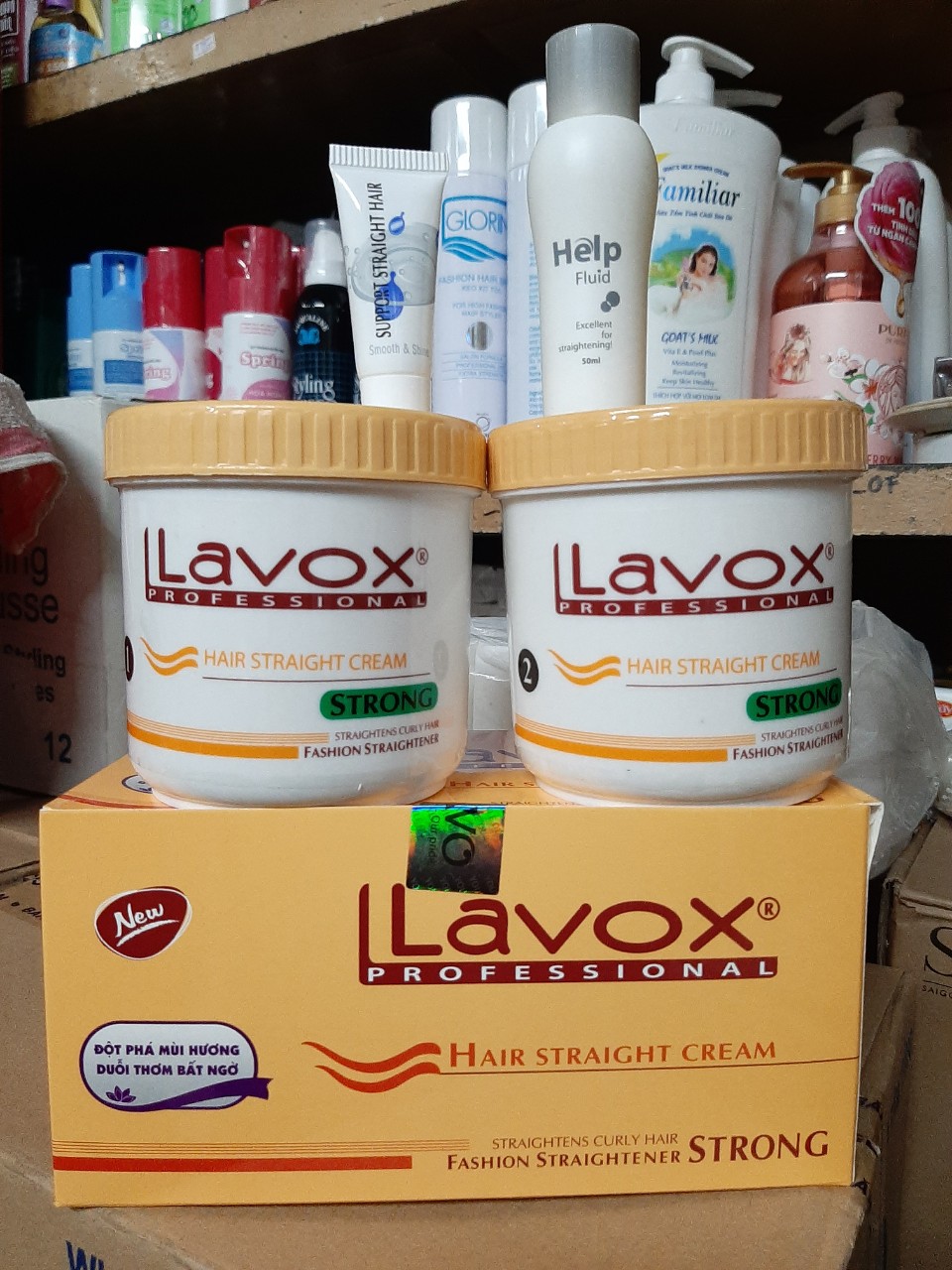 Kem duỗi thẳng tóc lavox hair straight cream strong 2x500ml