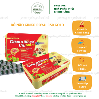 Active blood nourishing brain Ginko Royal Gold 150-tonic brain, strengthen brain blood circulation enhance memory box 60 tablets