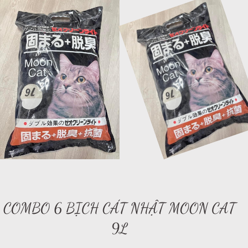 Combo 6 bịch Cát đen Nhật vệ sinh cho mèo hiệu Moon Cat