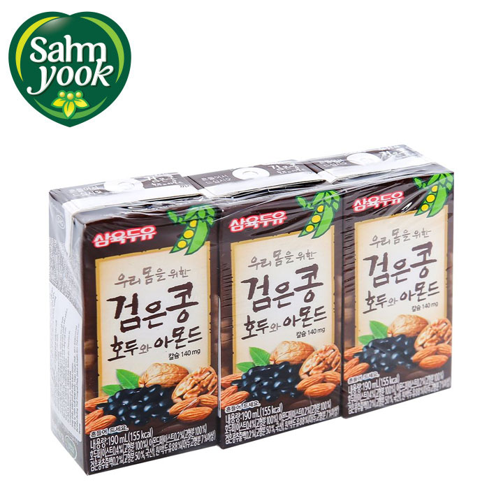 Thùng sữa óc chó hạnh nhân đậu đen hàn quốc - sữa óc chó hàn quốc sahmyook 140ml x 24hộp
