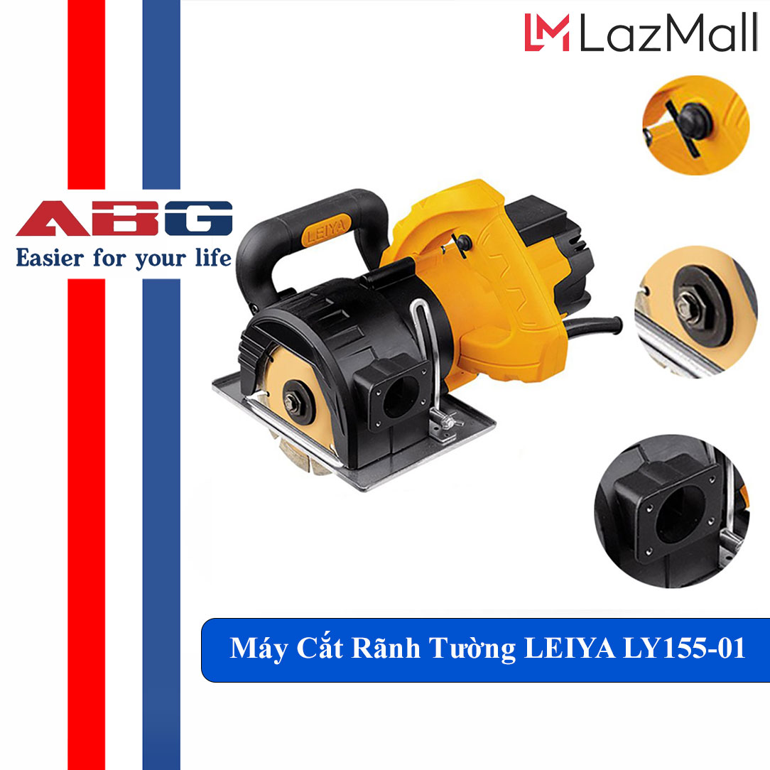 Máy cắt rãnh tường không bụi leiya ly155-01 máy cắt bê tông 5 lưỡi công suất 2000w , phi 125mm – hàng chính hãng