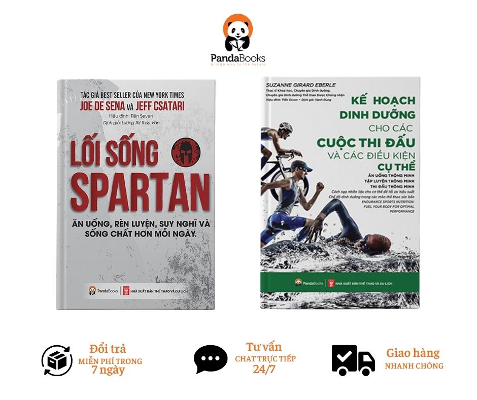 Sách - Combo 2 cuốn Lối sống Spartan + Kế hoạch dinh dưỡng cho các cuộc thi đấu và các điều kiện cụ thể [PANDABOOKS]