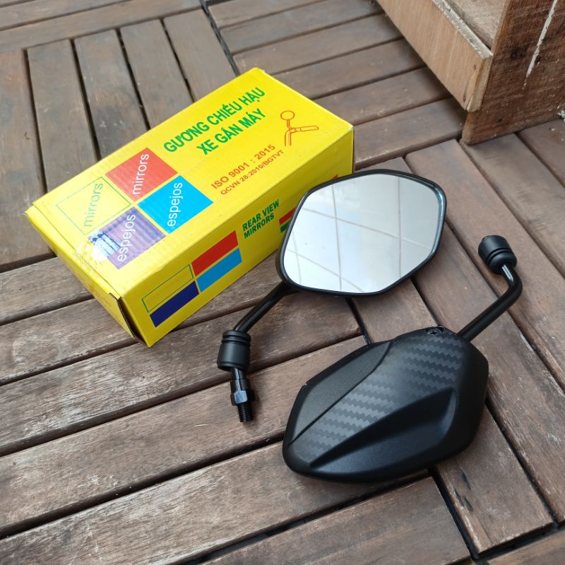 KÍNH CHIẾU HẬU KIỂU AB CHÂN NGẮN LẮP ĐƯỢC CHO CÁC DÒNG XE MÁY(CHÂN 10LY)