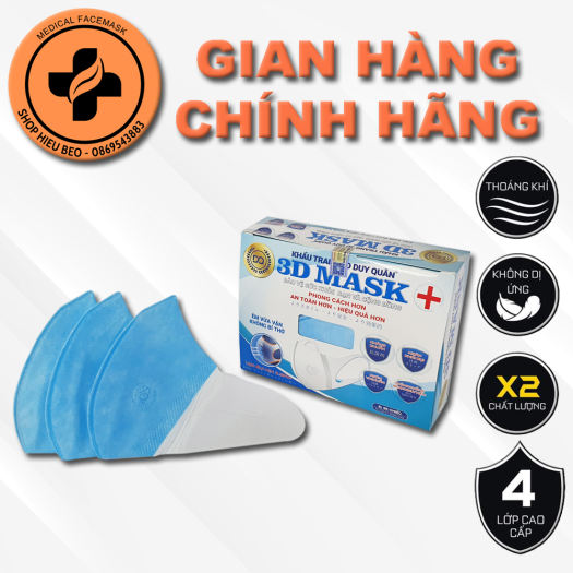 khẩu trang y tế 3d mask màu xanh công nghệ nhật hộp 50 cái công nghệ nhật