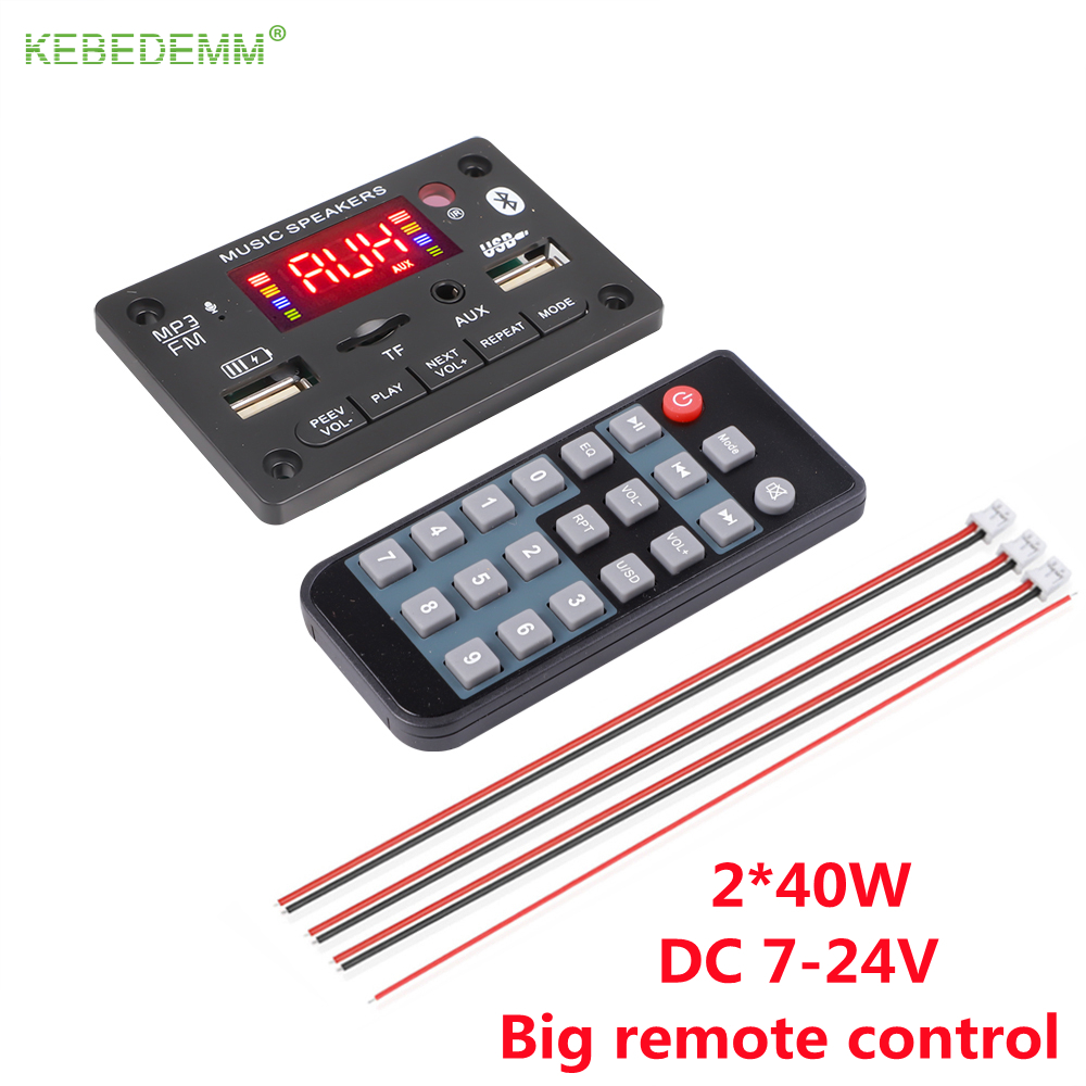 Kebedemm bộ khuếch đại dc 5v 12v 80w bộ giải mã mp3 bluetooth 5.0 bảng giải mã máy nghe nhạc mp3 usb không dây với thẻ tf wma wav chức năng ghi âm usb fm
