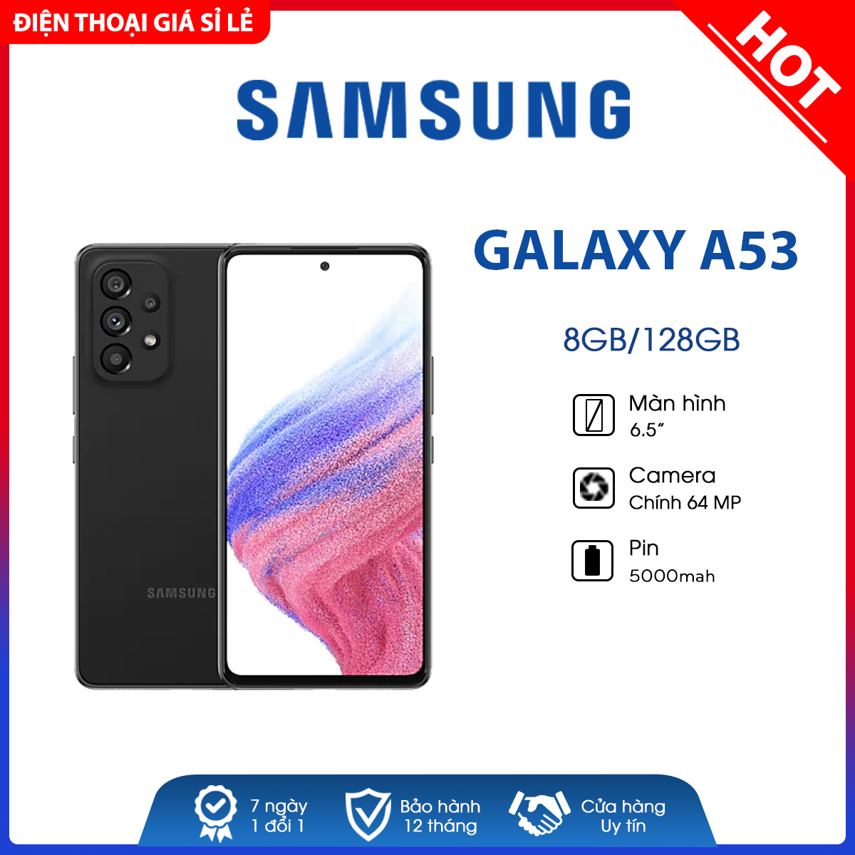 Điện thoại samsung galaxy a53 5g - hàng chính hãng, mới 100%, nguyên seal | bảo hành 12 tháng
