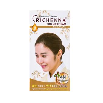 Thuốc nhuộm tóc phủ bạc thảo dược Richenna Hi-Speedy Color Cream Hàn Quốc màu nâu hạt dẻ sáng 60G