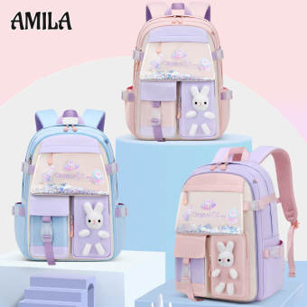 AMILA Ba Lô Cặp Đi Học Relief Cho Bé Gái Cặp Đi Học Stress Hoạt Hình Thời Trang