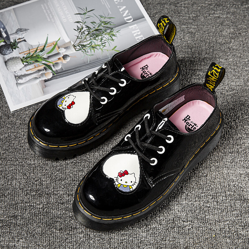 Doc Dr.Martens Air Wair 1461 Quad Hellokitty Đàn bà Mary Janes chú mèo dễ thương giày dép Giày trang trọng Giày làm việc