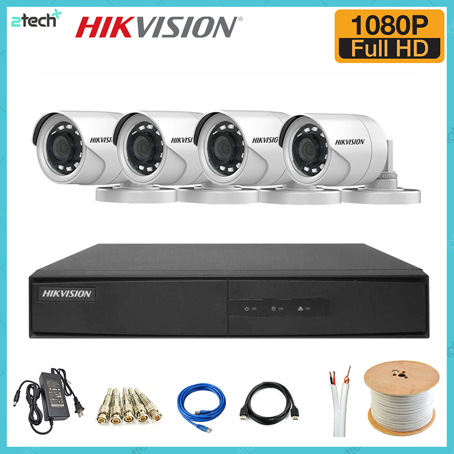 Trọn Bộ Camera 4 Mắt Hikvision 2.0MP Full HD - Bộ 4 Camera Hikvision