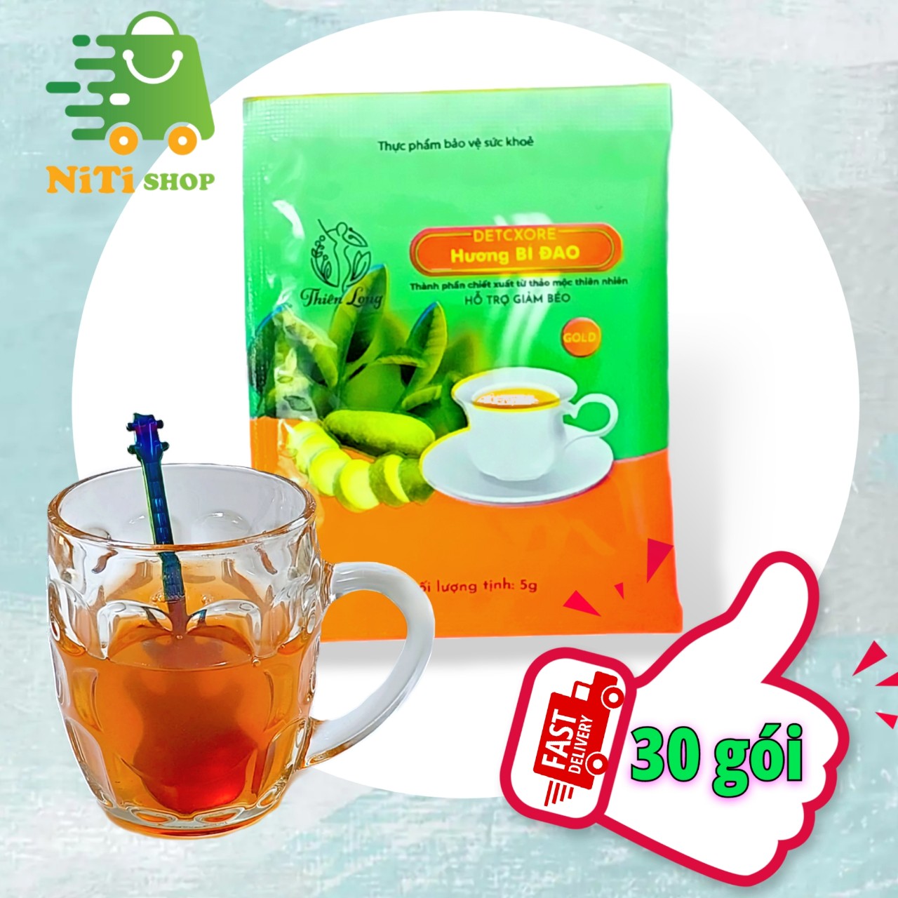 Trà giảm cân bí đao detox NiTishop bí đao giảm cân nhanh Thiên Long