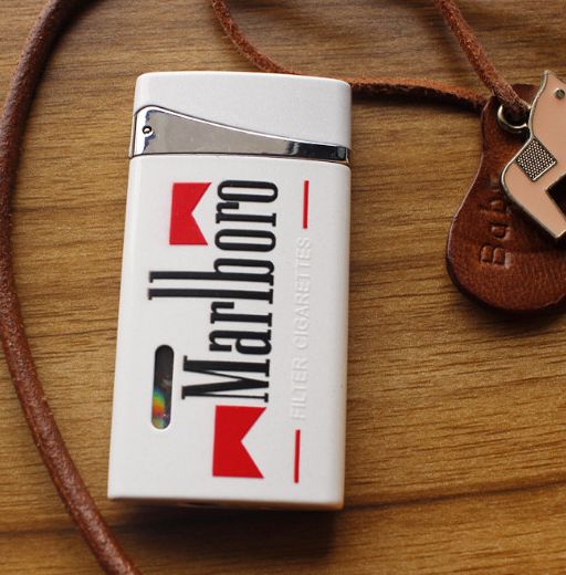 Bật Lửa Hộp Quẹt Gas Khò Marl.Boro Sơn Tĩnh Điện Màu Trắng - Hộp Quẹt Thích Hợp Làm Quà Sưu Tầm, Quà Tặng