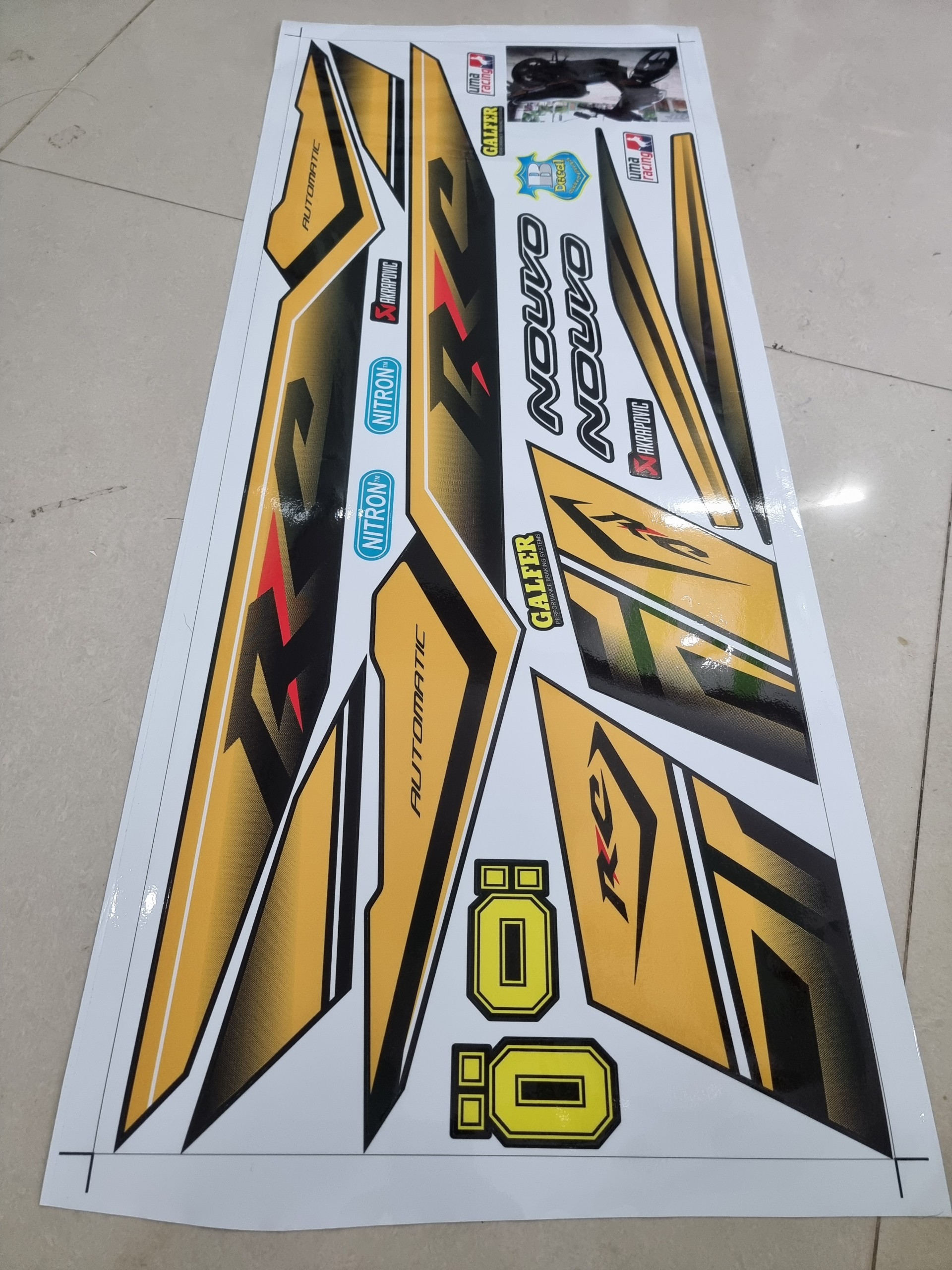 Tem xe nouvo 2,3 nv2,3 hay tem rời nouvo 2,3 rc vàng đen
