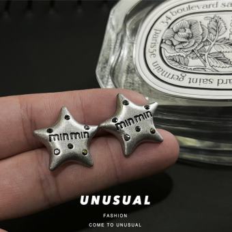 vivienne westwood Saturn Pentagram letter  ear clip vintage design female advanced sense earrings