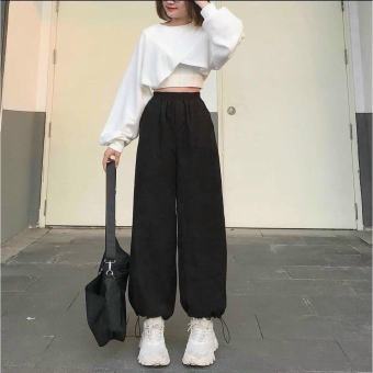 Sét bộ thể thao unisex, sét áo croptop dài tay 3 món, sét áo croptop kèm quần joger ống boom chất nỉ hàn, sét bộ đồ nữ hàn quốc, PHUONGMART, Sét bộ 3 món, sét bộ đồ ulzzang, áo croptop nữ, quần jogger nữ